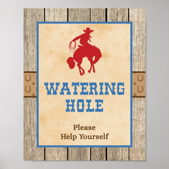 Poster SIGNE DU TROU D'EAU Cowboy SIGNE DE BOISSONS OCCID (Devant)