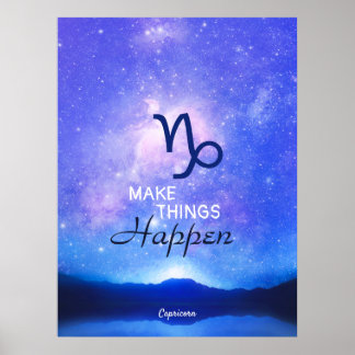 Poster Signe du zodiaque Capricorne Ciel étoilé rêveur Ci