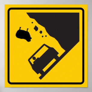 Poster Signe en baisse de route de zone de moutons