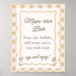 Poster SIGNE En vichy Baby shower Oie Mimosa