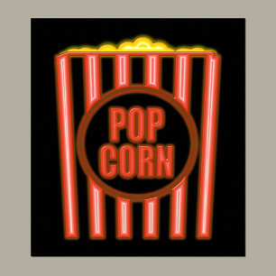 Poster SIGNE Fake Neon Popcorn
