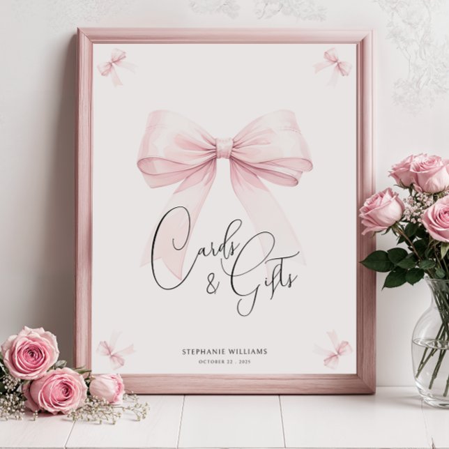 Poster SIGNE Fête des mariées Pink Bow (Créateur téléchargé)