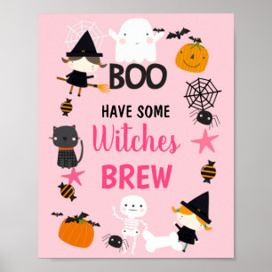 Poster SIGNE Filles Pink Orange Halloween