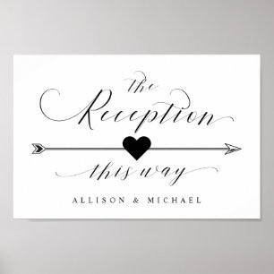 Poster Signe Flèche du script de réception de mariage de 