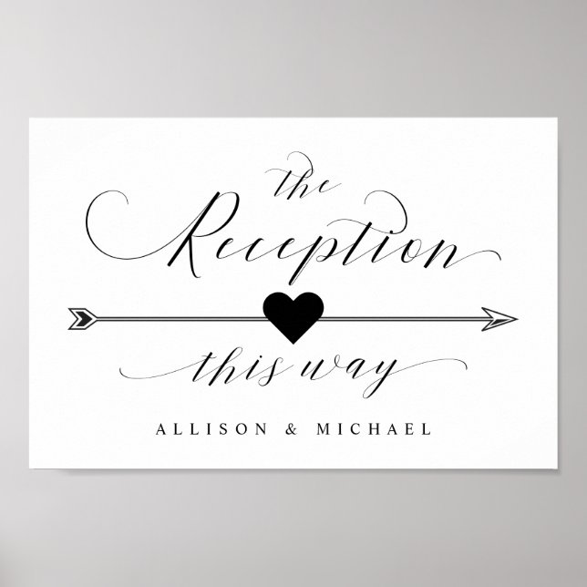 Poster Signe Flèche du script de réception de mariage de  (Devant)