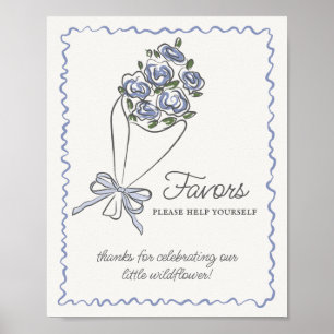 Poster SIGNE Fleur Bleu Marché Fleur Fraîche Fleur Fraîch