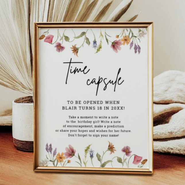 Poster Signe Fleur sauvage du printemps Heure de l'annive (Créateur téléchargé)