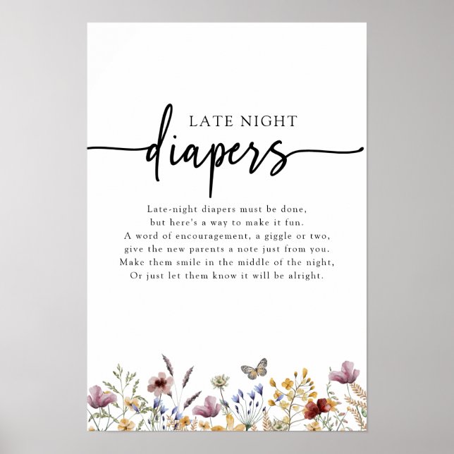 Poster Signe fleur sauvage Late Night Diapés (Devant)