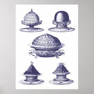 Poster Signe français vintage de magasin de pâtisserie de