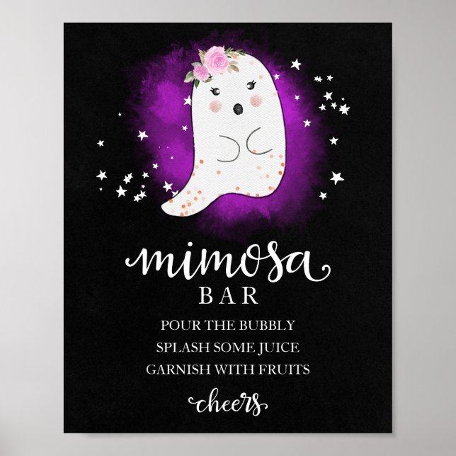 Poster SIGNE Halloween Girl Baby shower Mimosa Bar (Devant)