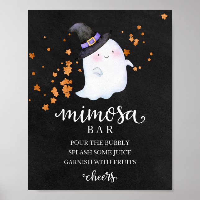 Poster SIGNE Halloween Girl Baby shower Mimosa Bar (Devant)