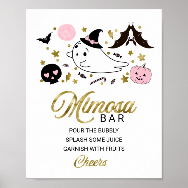 Poster SIGNE Halloween Girl Baby shower Mimosa Bar (Devant)