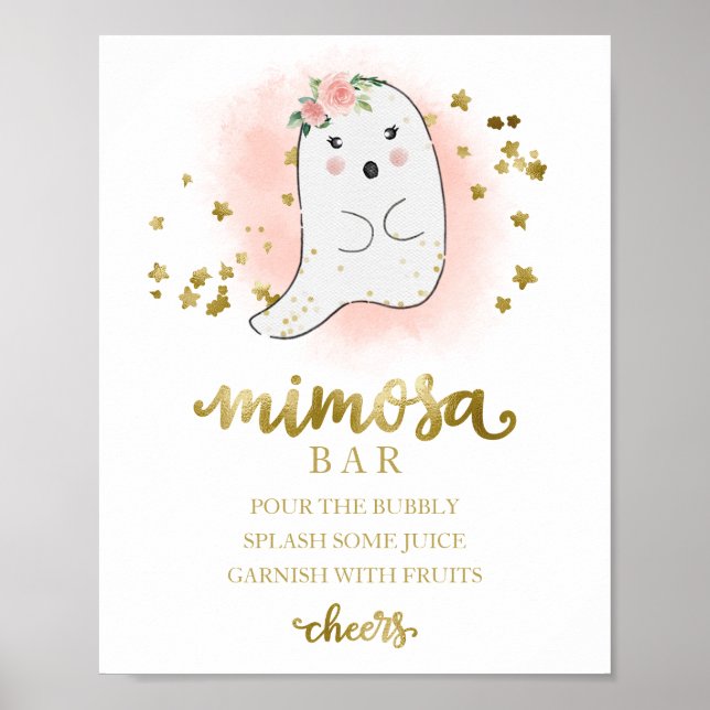 Poster SIGNE Halloween Girl Baby shower Mimosa Bar (Devant)