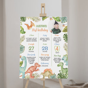 Poster SIGNE JALON DE PREMIER ANNIVERSAIRE Dinosaure DE L