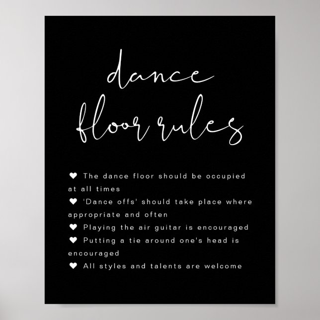 Poster SIGNE JOVI Edgy Black Mariage Dance Floor Rules (Devant)