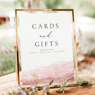 Poster SIGNE JULIEN Blush Watercolor Or Cartes et cadeaux