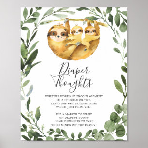 Poster SIGNE Jumeaux Baby shower de couche de réflexion