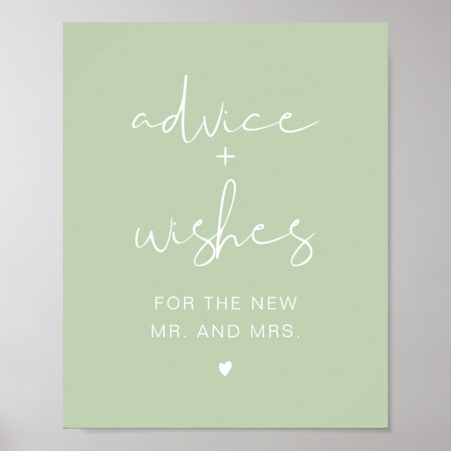 Poster SIGNE LEAH Vibrant Pastel Vert Conseils & Voeux (Devant)