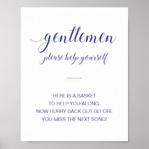 Poster SIGNE Mariage bleu Marine Mens Salle de Bains