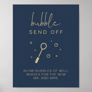 Poster SIGNE Mariage CAITLIN Marine Blue Bubble Envoyer