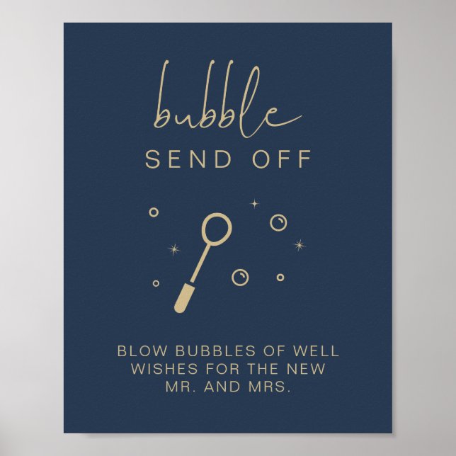 Poster SIGNE Mariage CAITLIN Marine Blue Bubble Envoyer (Devant)