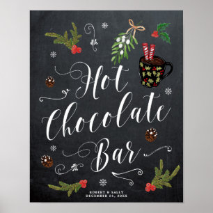 Poster signe mariage chocolat chaud de noël hiver