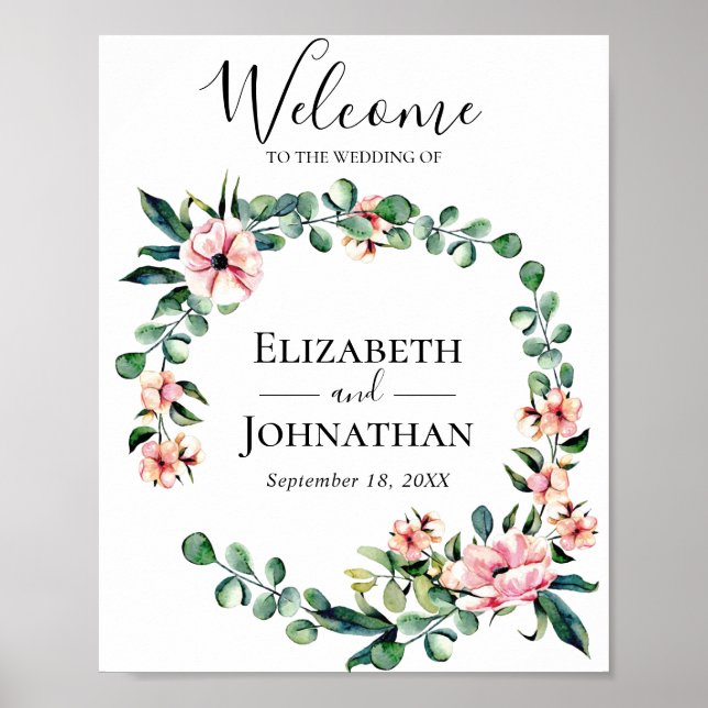 Poster SIGNE Mariage D'ACCUEIL FLORE VERDOYÈRE Wreath (Devant)
