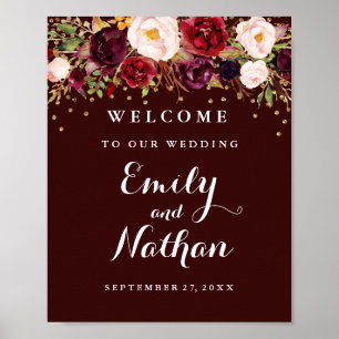 Poster SIGNE Mariage D'ACCUEIL OR CONFetti Bourgogne Flor