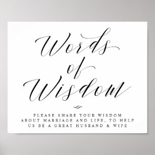 Poster Signe Mariage de calligraphie Élégante de Words of