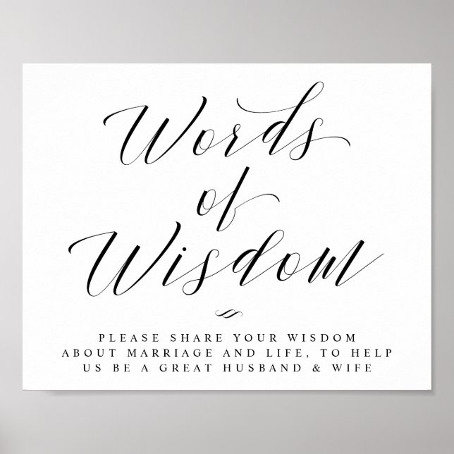 Poster Signe Mariage de calligraphie Élégante de Words of (Devant)