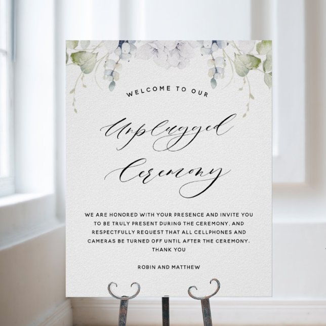 Poster Signe Mariage de cérémonie blanc chic et débranché (Créateur téléchargé)