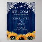 SIGNE Mariage de dentelle en bois rustique Marine 