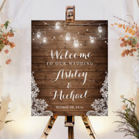 SIGNE Mariage de dentelle en bois rustique Mason