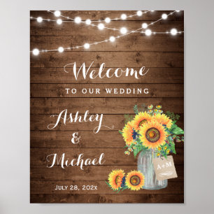 Poster SIGNE Mariage de la Jar de tournesol rustique