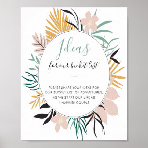 Poster Signe Mariage de liste des idées pour les fleurs t