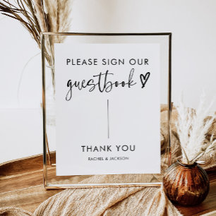 Poster Signe Mariage de script Boho moderne