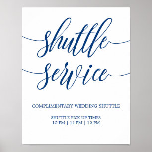 Poster Signe Mariage de service de navette Marine Blue Ca