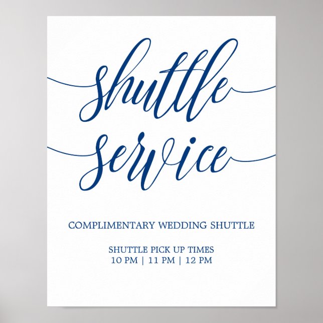 Poster Signe Mariage de service de navette Marine Blue Ca (Devant)