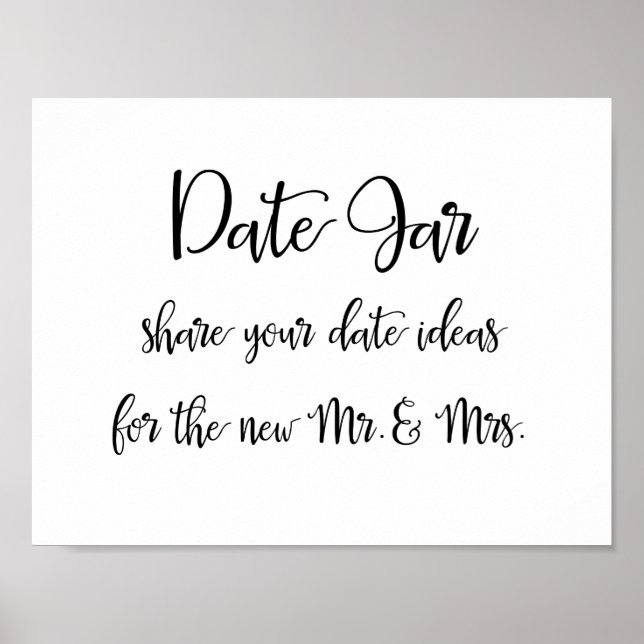 Poster Signe mariage des idées de pot de date (Devant)