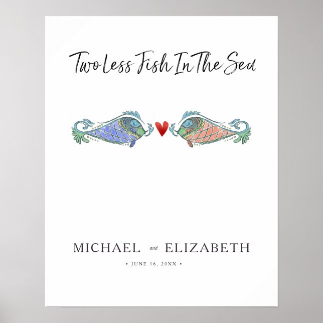 Poster SIGNE Mariage Deux poissons de moins dans la mer (Devant)