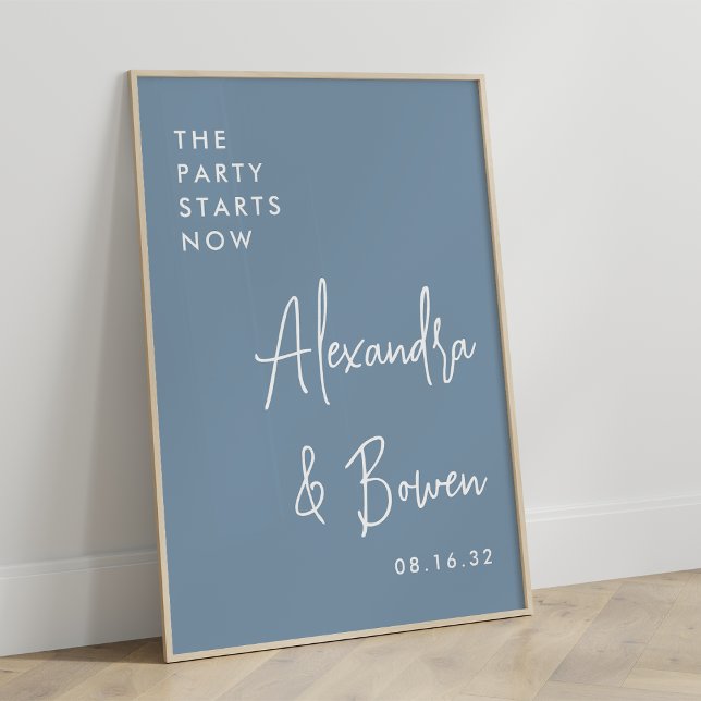 Poster Signe Mariage du Parti | Dusty Blue (Créateur téléchargé)