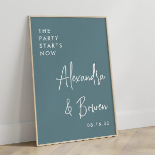 Poster Signe Mariage du Parti Turquoise brumeux