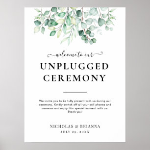 Poster SIGNE Mariage Élégant Eucalyptus sans bouchon