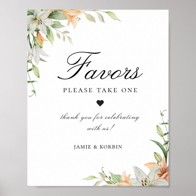 Poster SIGNE Mariage Fleur Lily botanique (Devant)