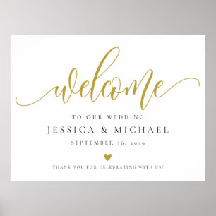 Poster SIGNE Mariage Gold Welcome