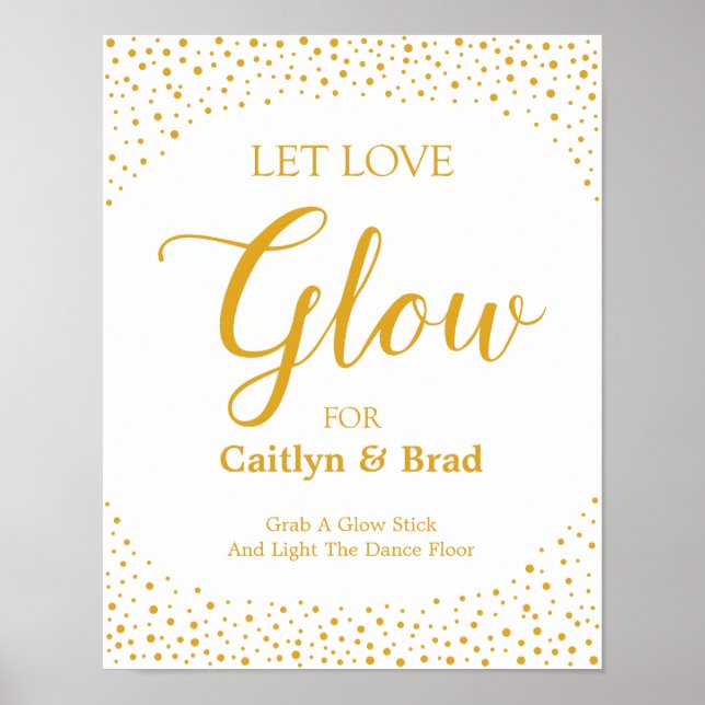 Poster Signe mariage - Laisser l'amour brillant signe Con (Devant)