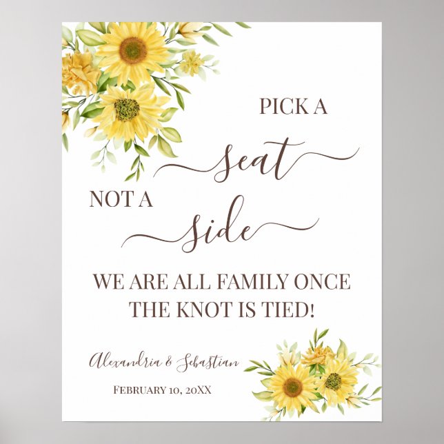 Poster Signe Mariage latéral : Choisir un siège et non pa (Devant)