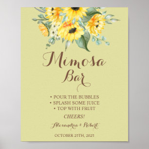 Poster SIGNE Mariage Mimosa Bar Tournesols vert