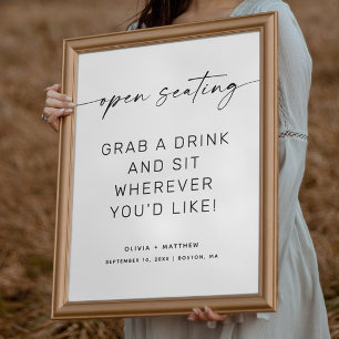 Poster SIGNE Mariage minimaliste à places ouvertes   Mode