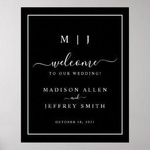 Poster SIGNE Mariage minimaliste noir blanc
